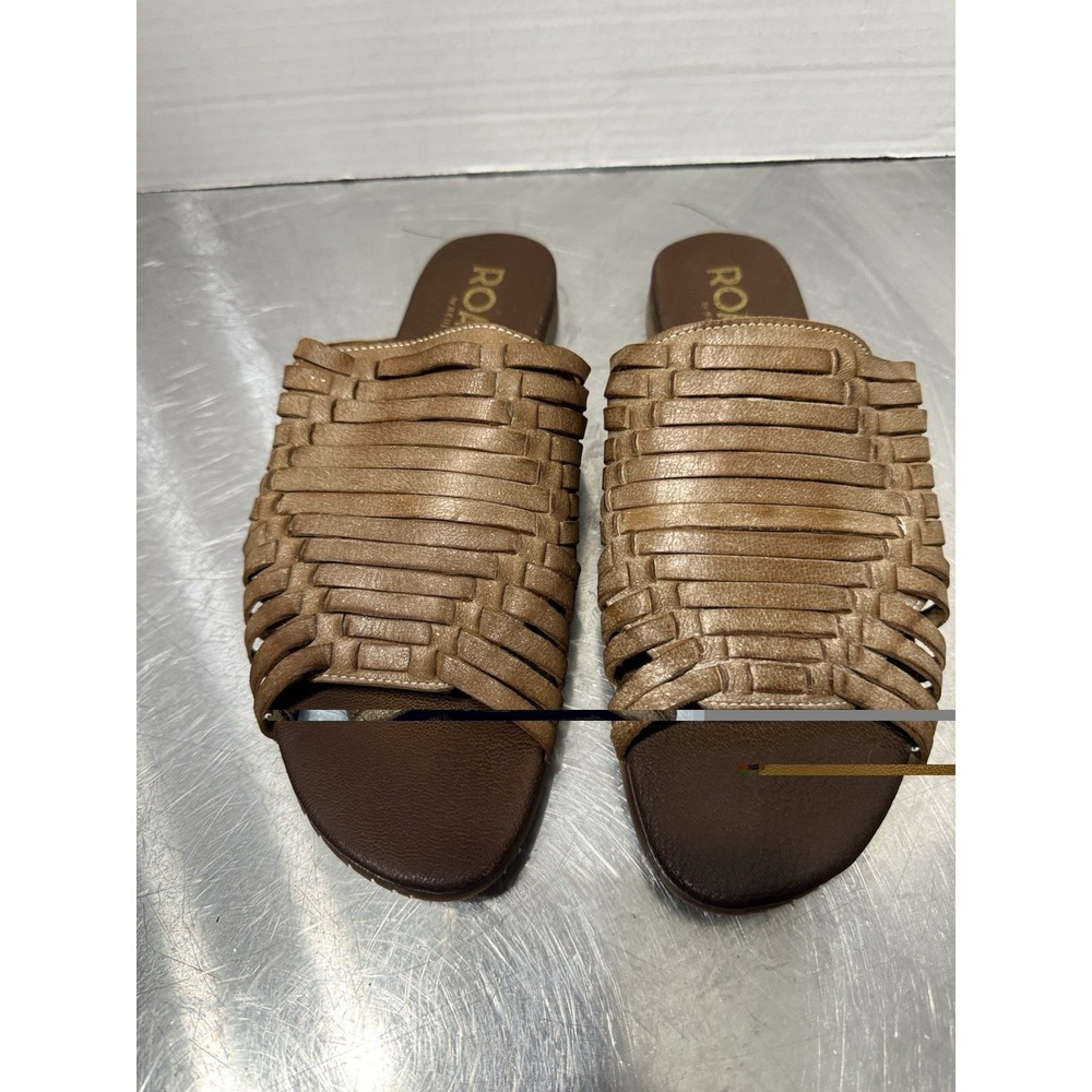 ROAN by Bed|Stu Marilee Slide Sandals Women's US 9 Brown Woven Leather India